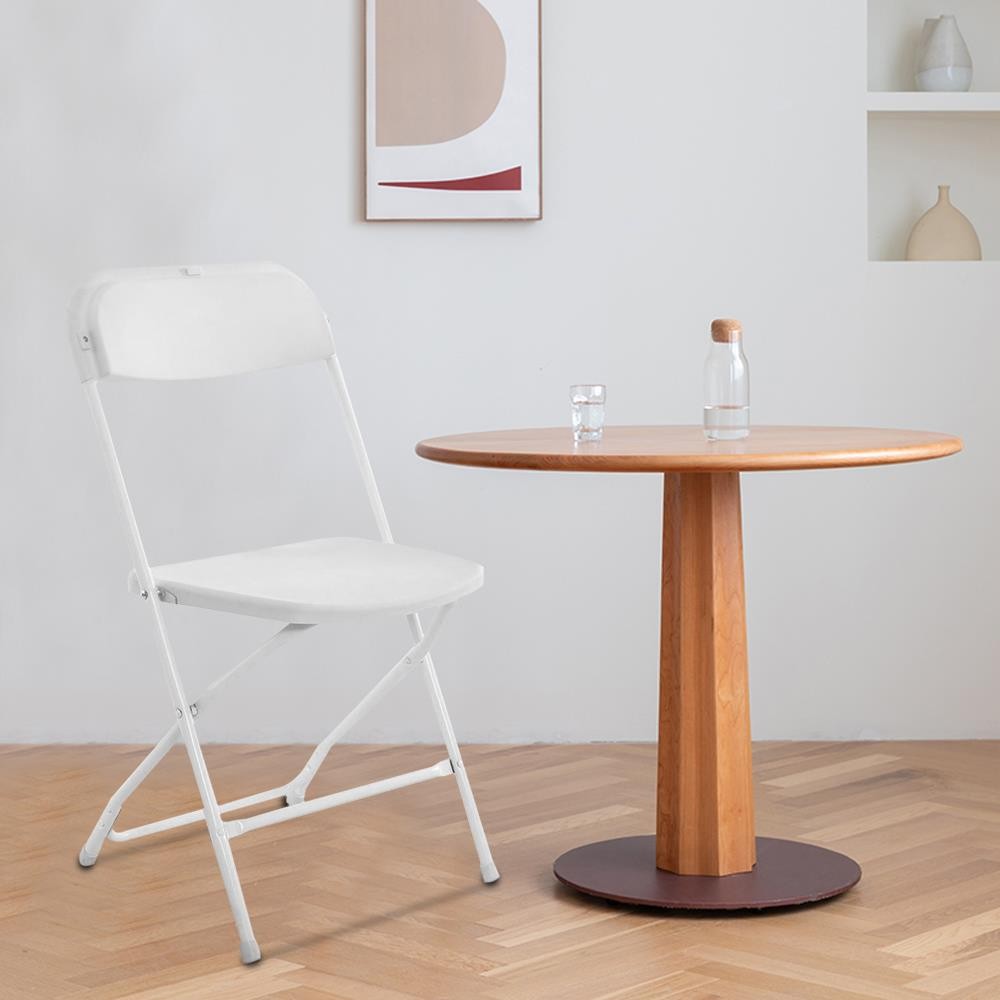 10 Pack Commercial White Plastic Portable Folding Chairs Stackable Picnic Party