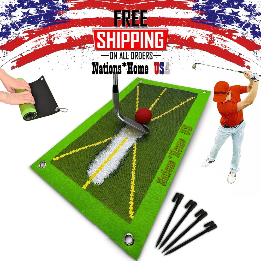 Golf Training Mat for Swing Detection Batting Divot Golf Hitting Practice Mat