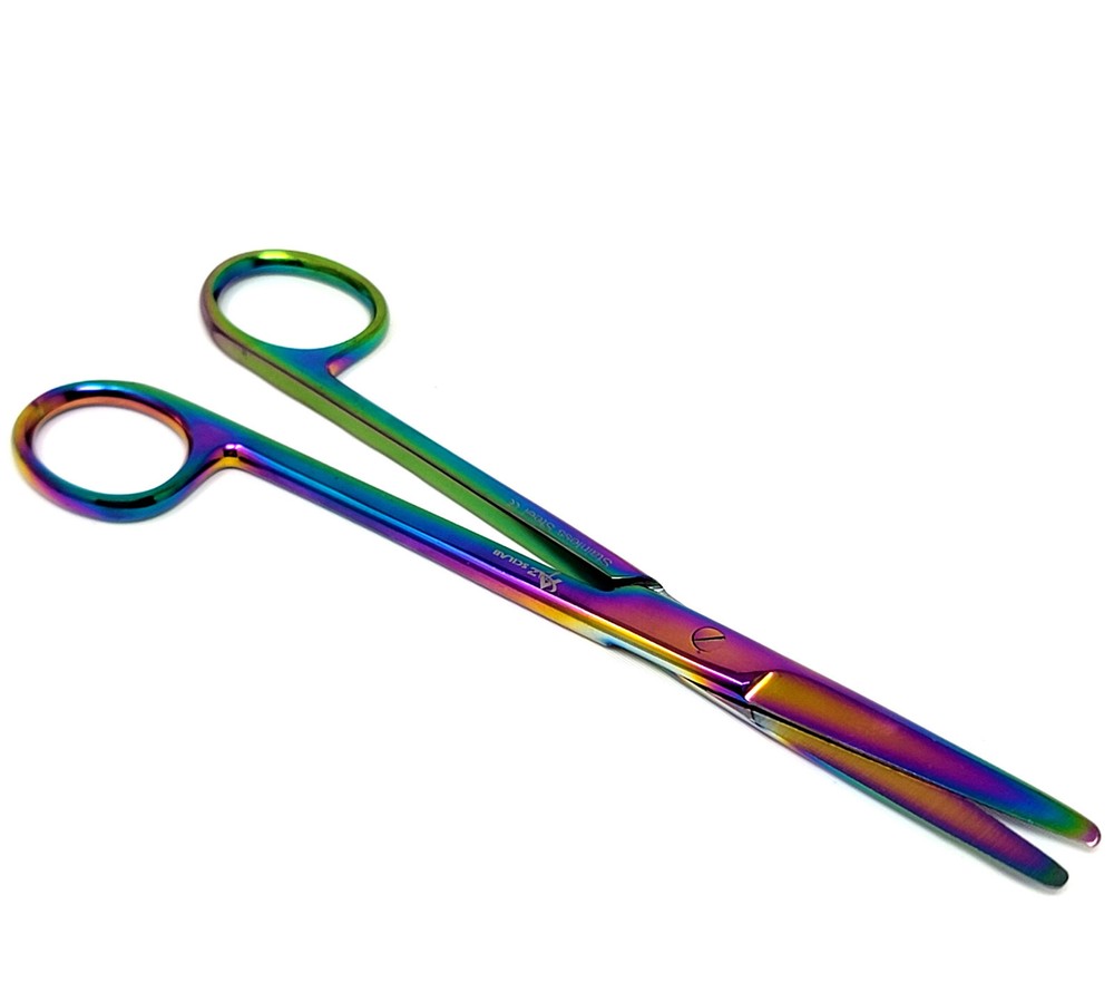 MAYO Dissecting Scissors Straight 6.75" Surgical Instruments Multi Titanium Colo