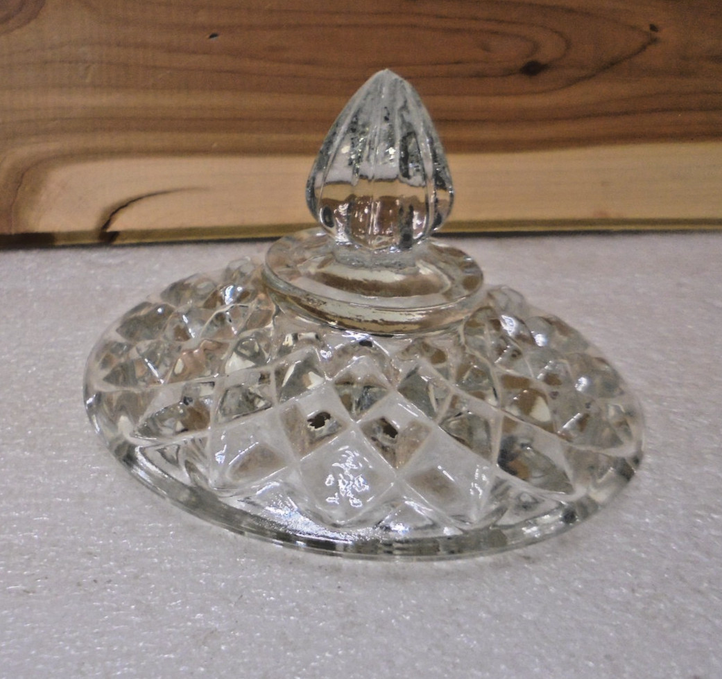 Cut Glass Sugar Bowl Lid, fits opening 3 1/4" diameter