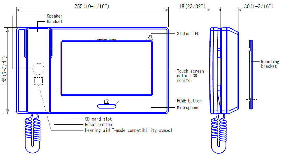 Aiphone JP-4MED Video Master Station, Wall/Desk Mount