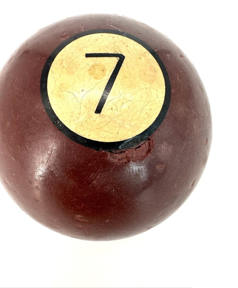 Vintage Clay #7 Solid Burgundy Pool Billiards Ball