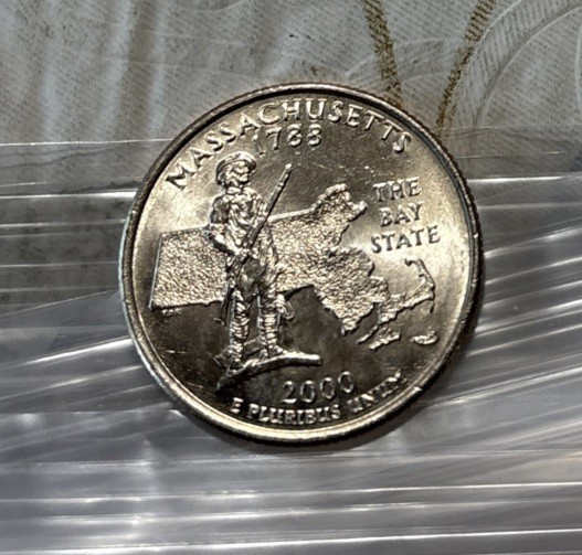 2000-D Massachusetts State Quarter, Brilliant Uncirculated Condition