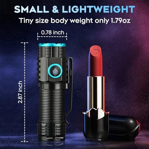 Compact 1000 High Lumens EDC Pocket Flashlight, Mini Flashlights Powerful -