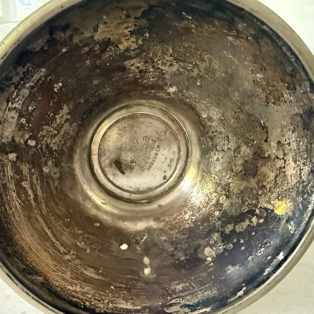 Queen City Silver Co SHEFFIELD Nickel Silverplate Copper? Two Tone Pitcher