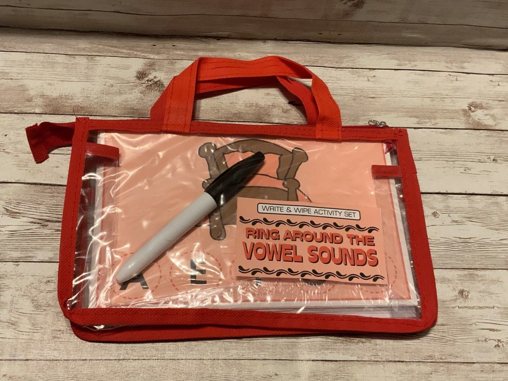 Write & Wipe Activity Set - Ring Around The Vowel Sounds - Learning Center