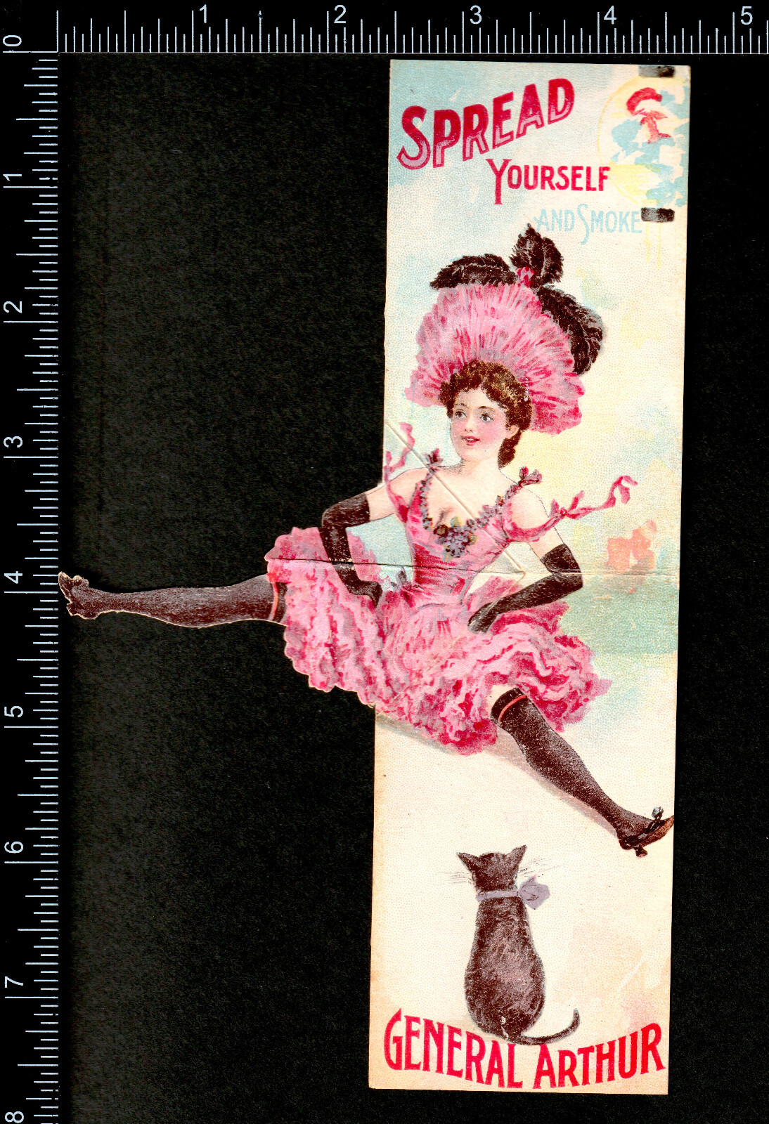 Gen. Arthur Cigar 1892 Pop-Up Spread Yourself Kicker Novelty Trade Card SR.T.gac
