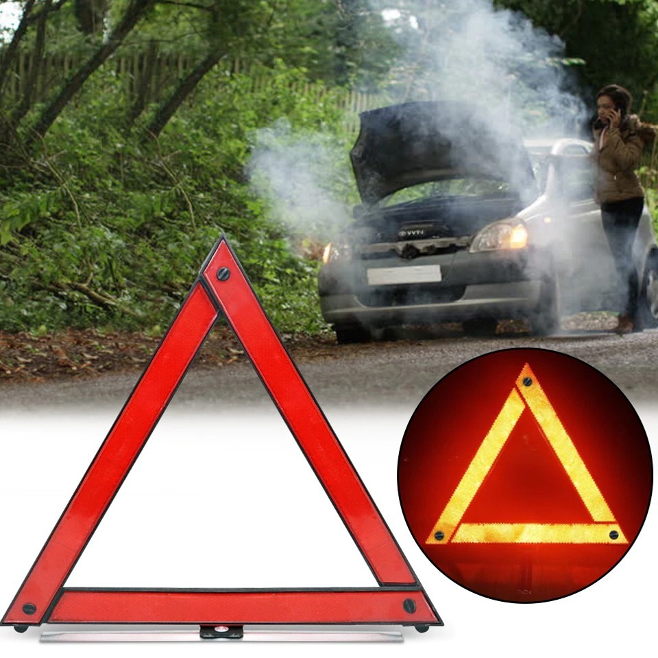 REFLECTIVE WARNING SIGN FORDABLE TRIANGLE CAR HAZARD BREAKDOWN EU EMERGENCY