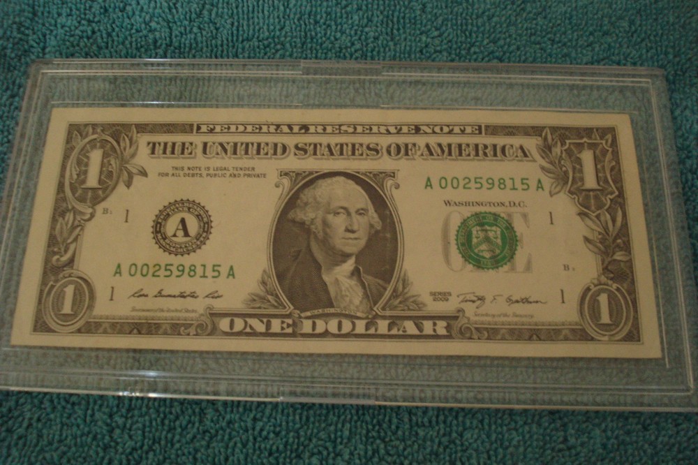 2009 MAJOR MISALIGNMENT ERROR $1 DOLLAR CURRENCY NOTE - FREE SHIPPING