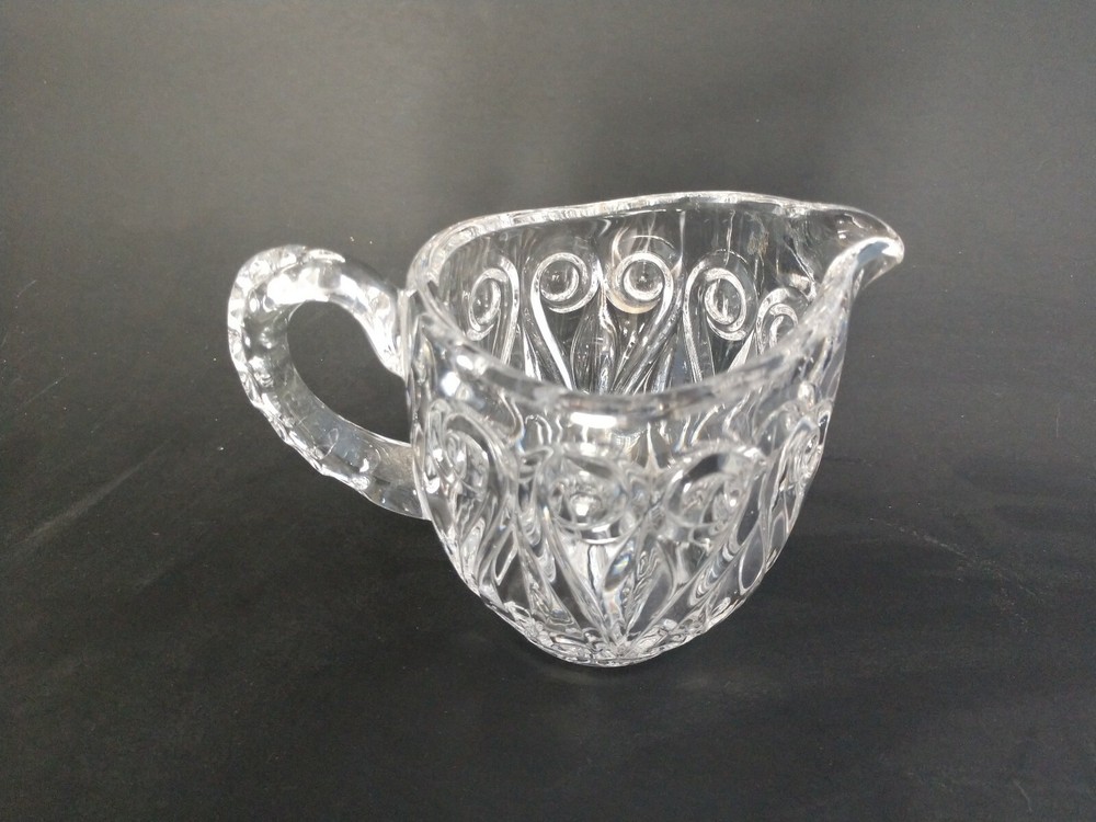 Glass Crystal Open Sugar Creamer Tray