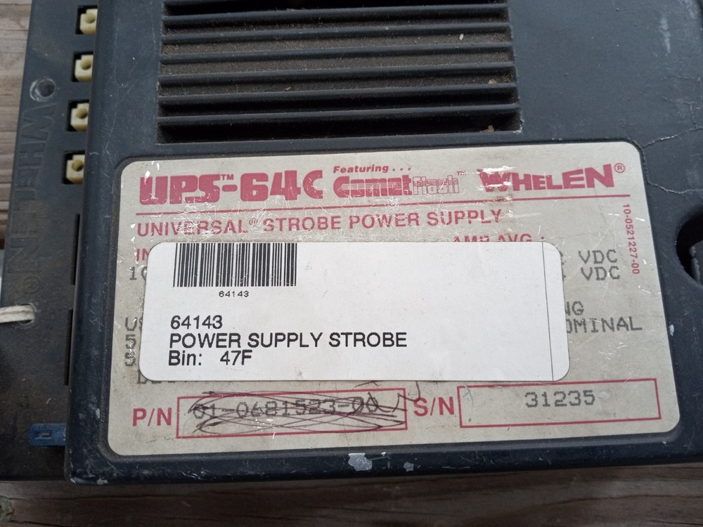 Whelen UPS-64C/64LX UNIVERSAL STROBE POWER SUPPLYS UNTESTED