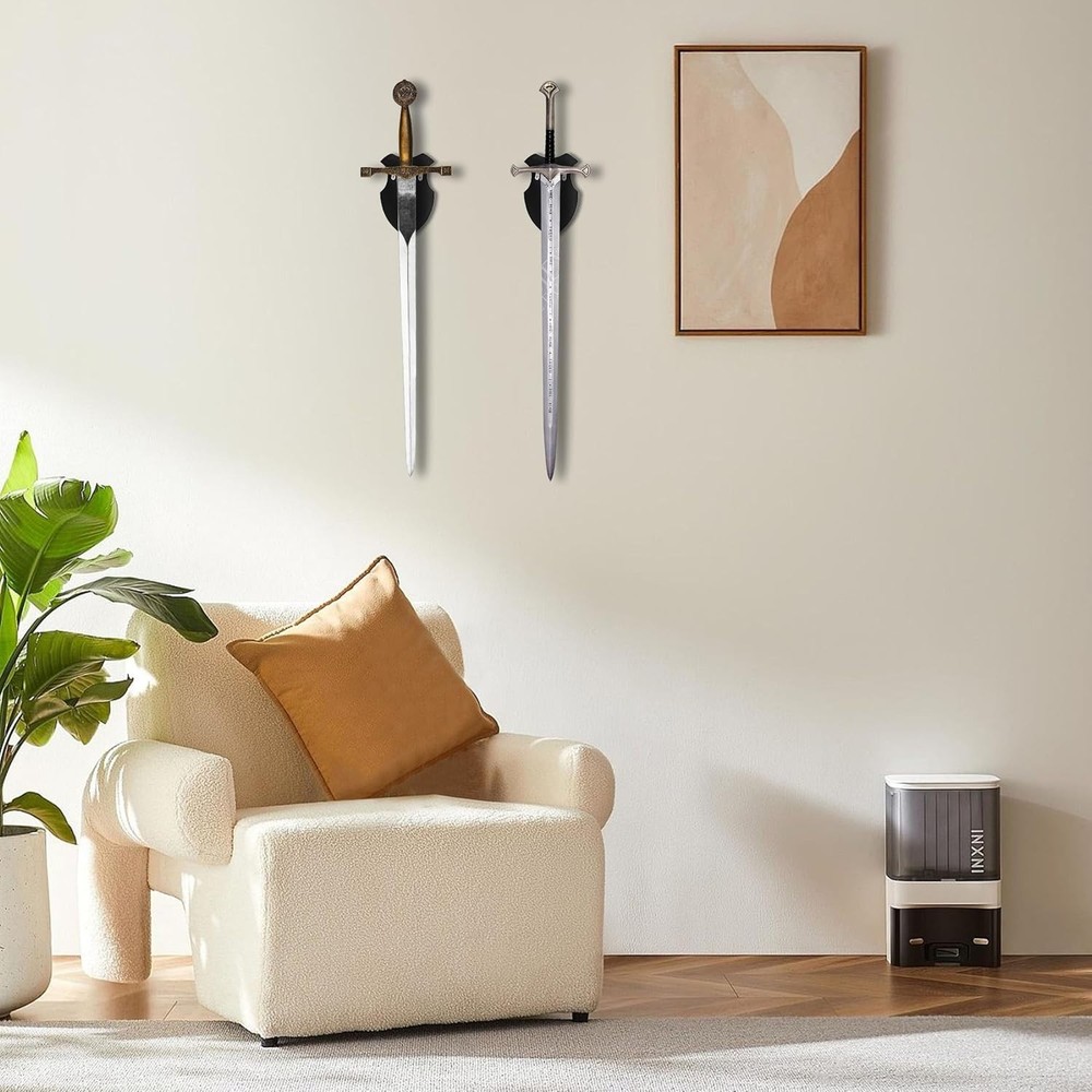 Wall Mounted Sword Rack for Sabre and Axe - Vertical Display Holder, Black | Eba