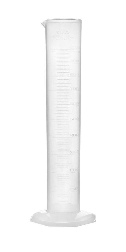 Graduated Cylinder, 1000Ml - Class B Tolerance - Octagonal Base - Polypropylene