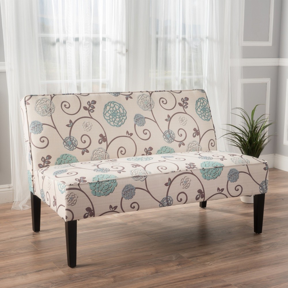 Modern Loveseat Sofa for Small Space Upholstered Couch with Solid Wood Legs