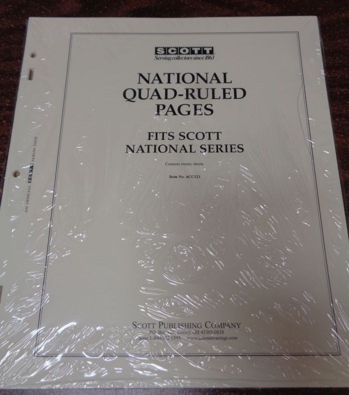 Scott National blank quad-ruled quadrille stamp album pages NEW 20 # ACC121 - B
