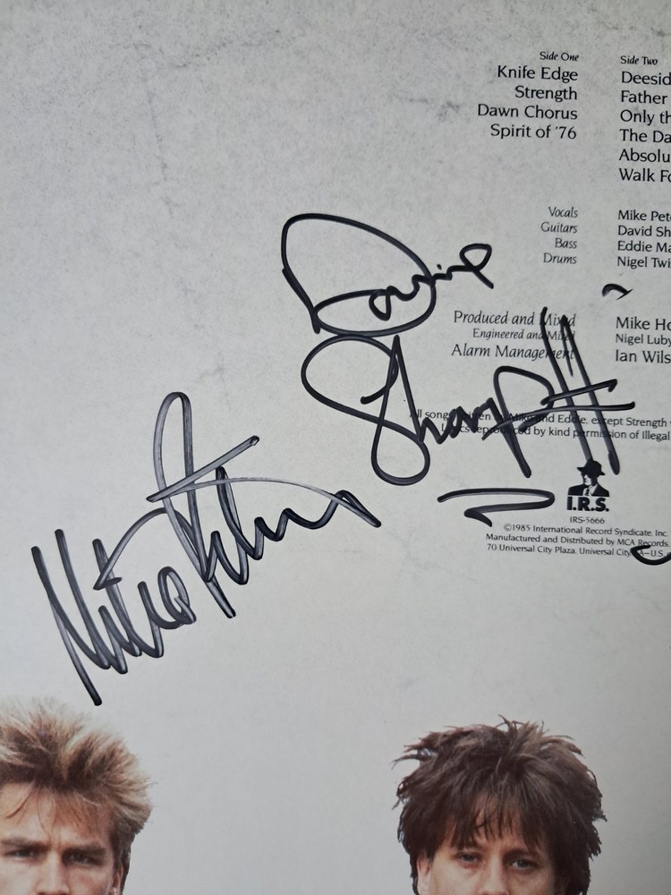 The Alarm Full Band Signed Autographed LP W/Pass and Ticket Boston Vinyl Album