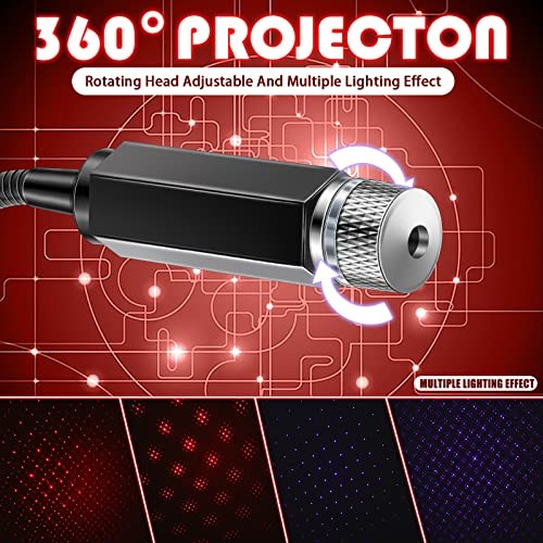 2 Pack USB Star Projector Night Light Adjustable Romantic Projector Car
