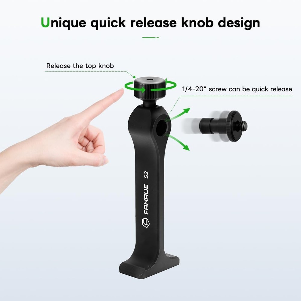 FANAUE S2-01 Binocular Tripod Adapter with 1/4-20" Thread Compatible black