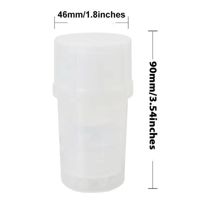 2PCS Random Color Durable Tobacco Spice Plastic Grinder 3-in-1 Storage Jar