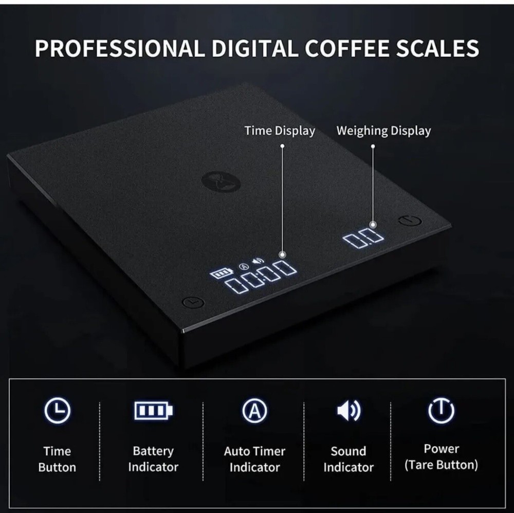 TIMEMORE Digital Scale Basic+ Scale Coffee Food W/ Timer 2000 Grams New In Box