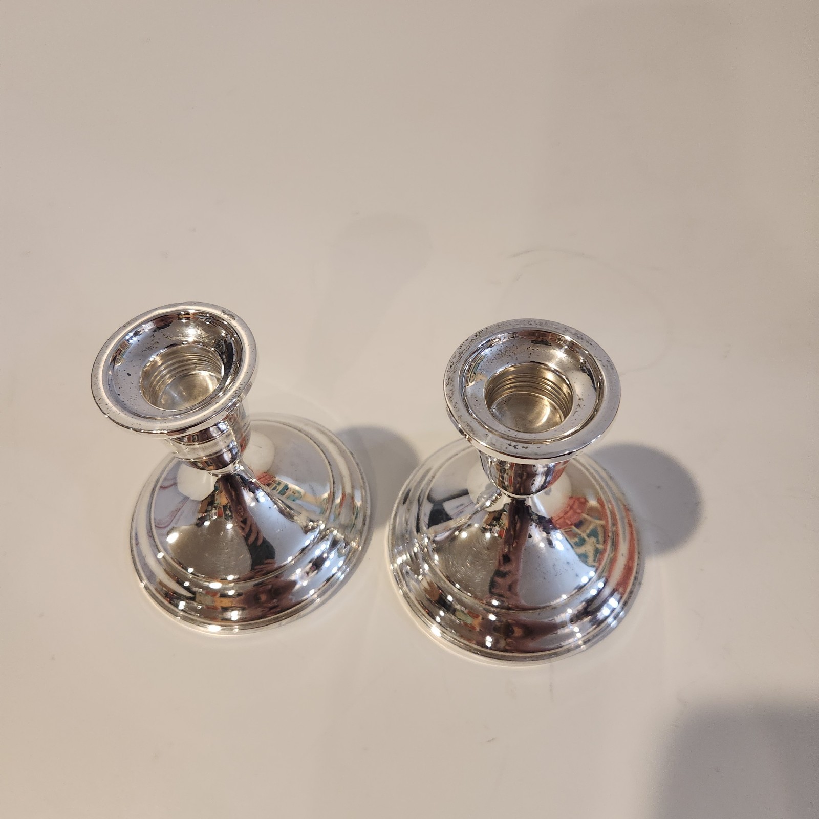 Pair of Towle Sterling Silver #50 Weighted & Reinforced Candlestick Holders