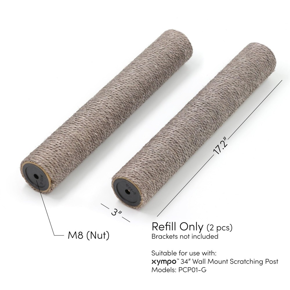 17" Scratching Post Refill Grey - 2 Pack Brackets Not Included