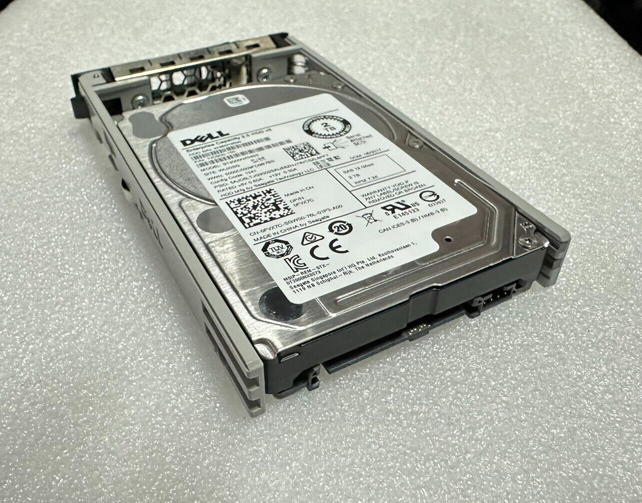 Dell 0Y6W8N TMVN7 2TB ST2000NX0463 7.2K SAS 2.5" SFF 12Gbp Hard Drive HDD W/tray