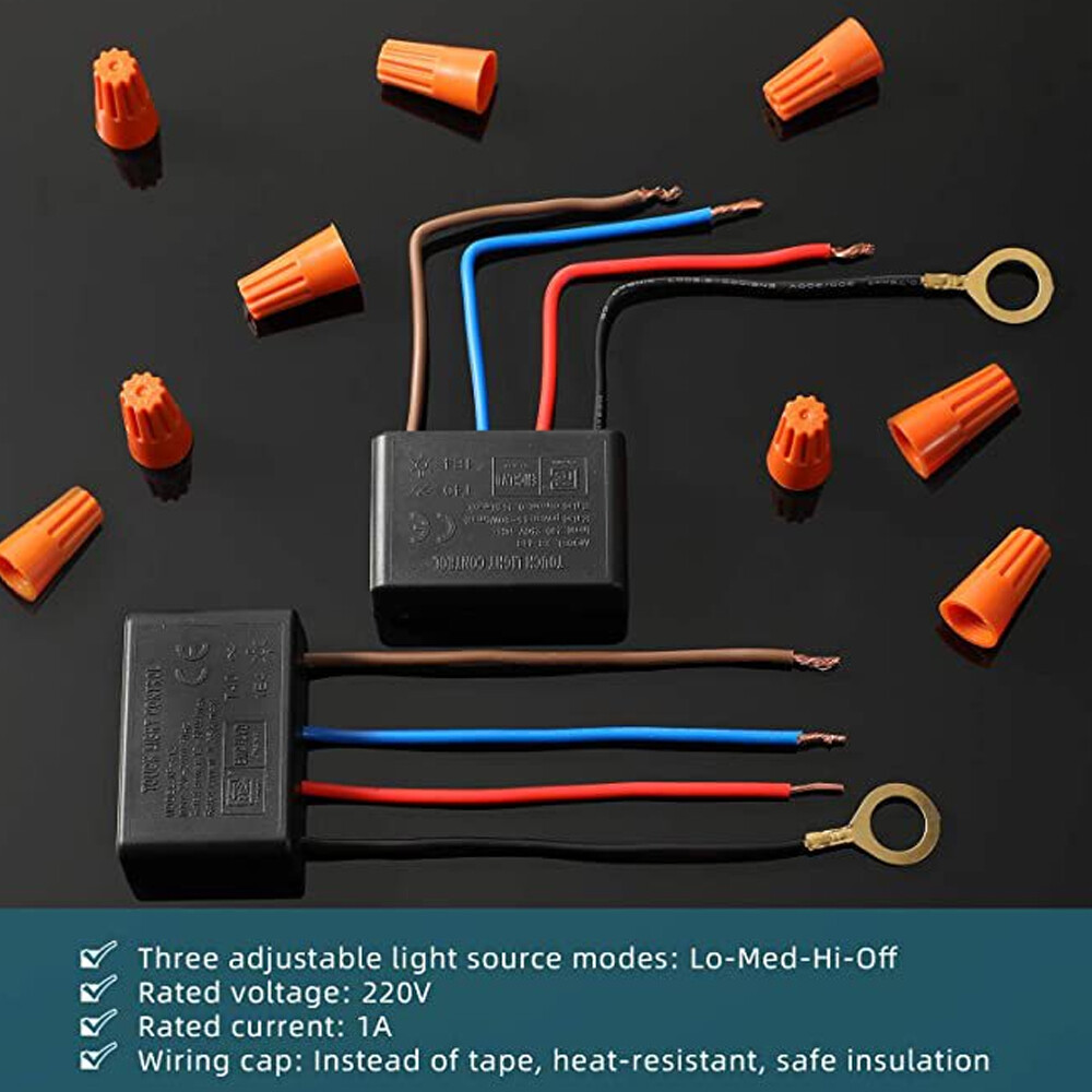 3 Way Touch Sensor Dimmer, Touch Lamp Repair Kit Control Module Replacement 2Set