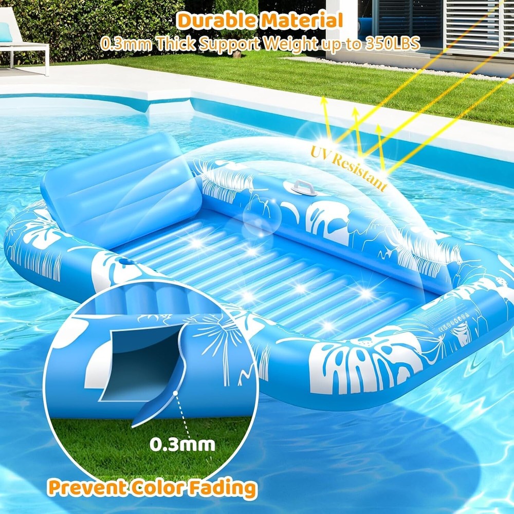 Refreshing Inflatable Tanning Pool Float with Sprinkler - Perfect for Summer Fun
