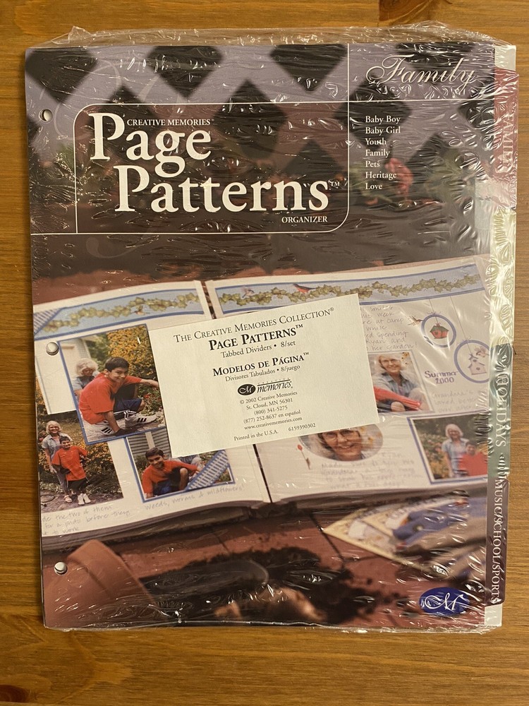 NEW - CREATIVE MEMORIES PAGE PATTERN ORGANIZER & DIVIDERS