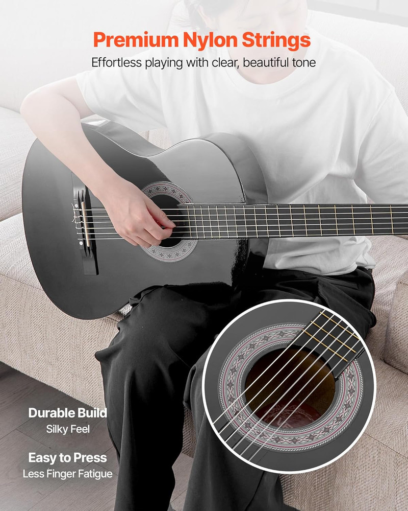 Acoustic Guitar, Classical Guitar Starter Kit for Beginners, with Nylon Strings,