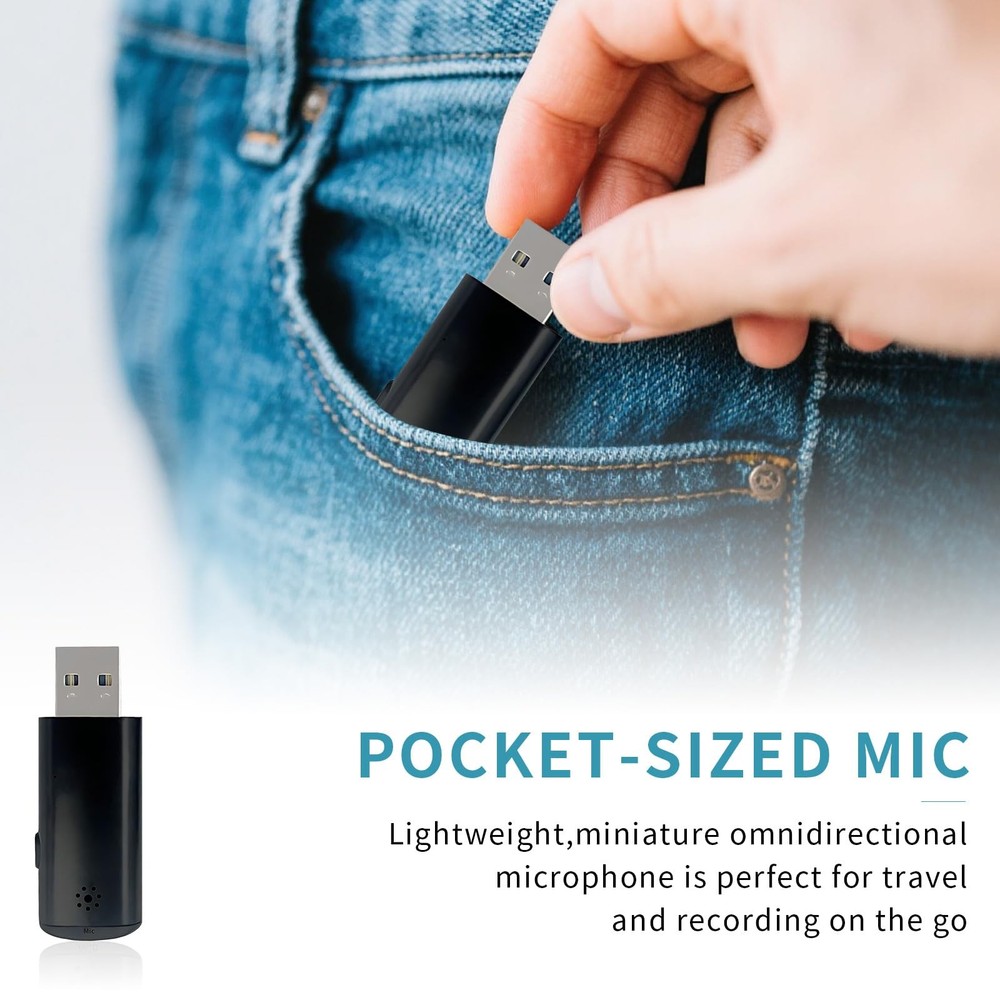 USB Microphone for PC Laptop Desktop Plug & Play Noise Cancelling Mini Mic