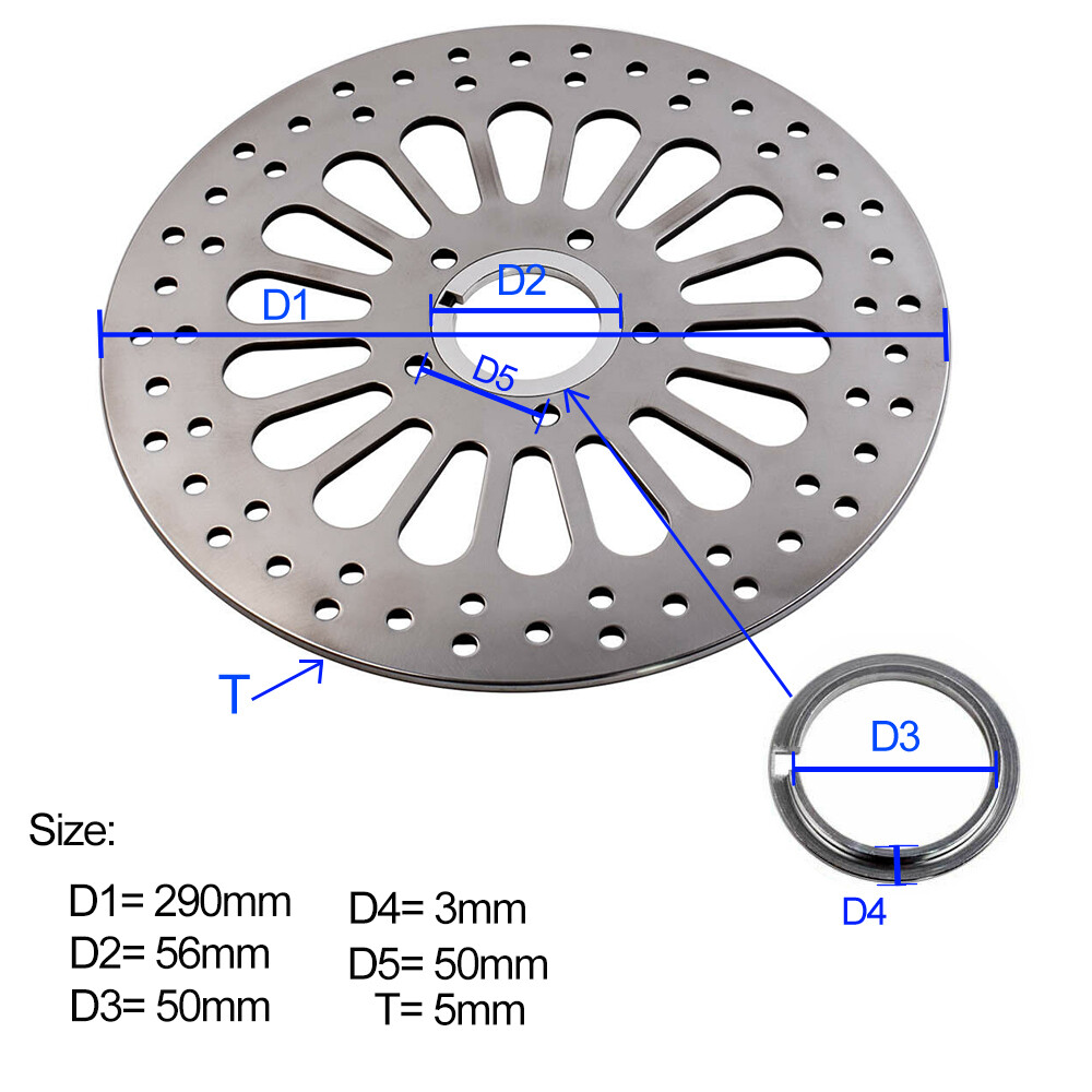 1Pair 11.5" Super Spoke Front Brake Rotors Disk Disc Fit For Harley Touring