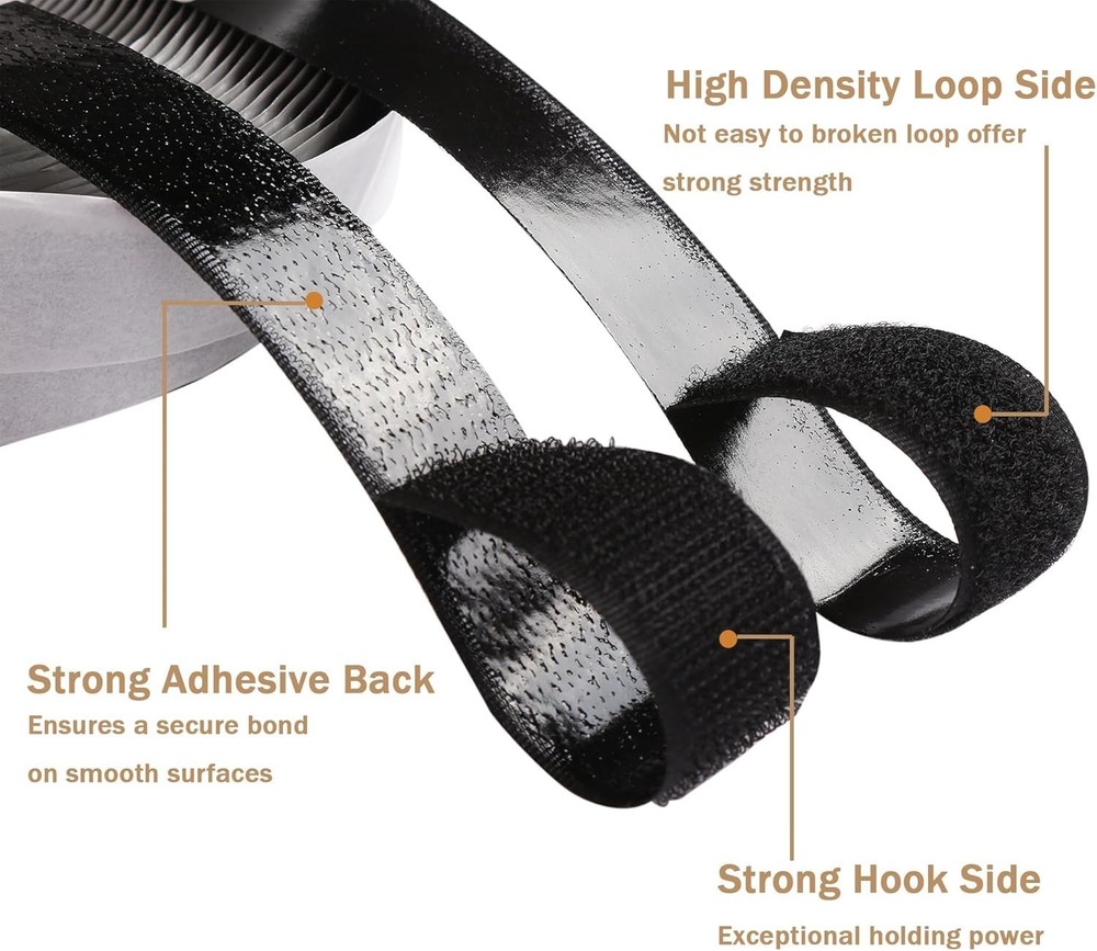 4" Wide Hook and Loop Adhesive Tape - 9ft Heavy Duty Fastener for Sofas