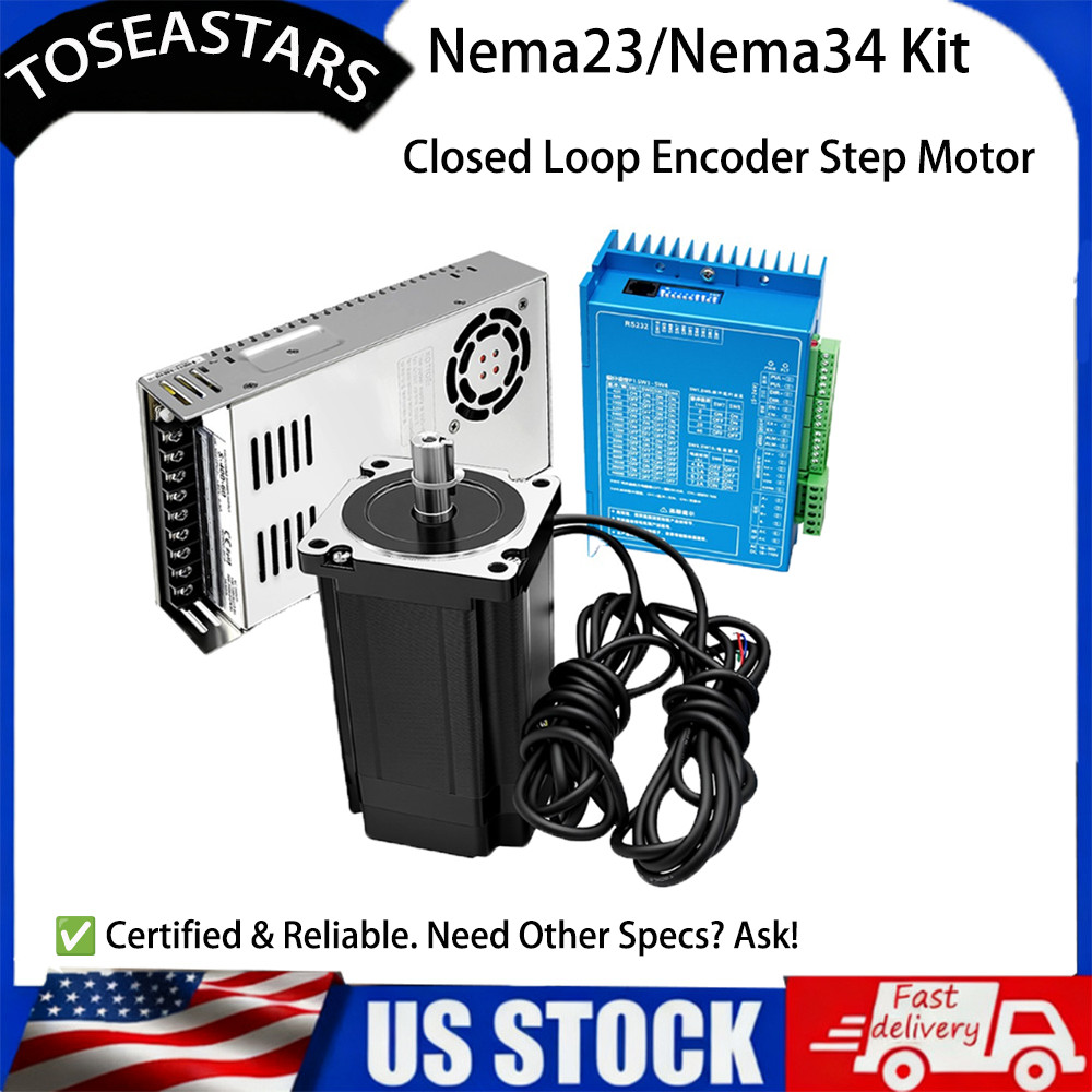 Nema23/Nema34 Closed Loop Encoder Stepper Motor Drive CNC Power Supply Kits Mill