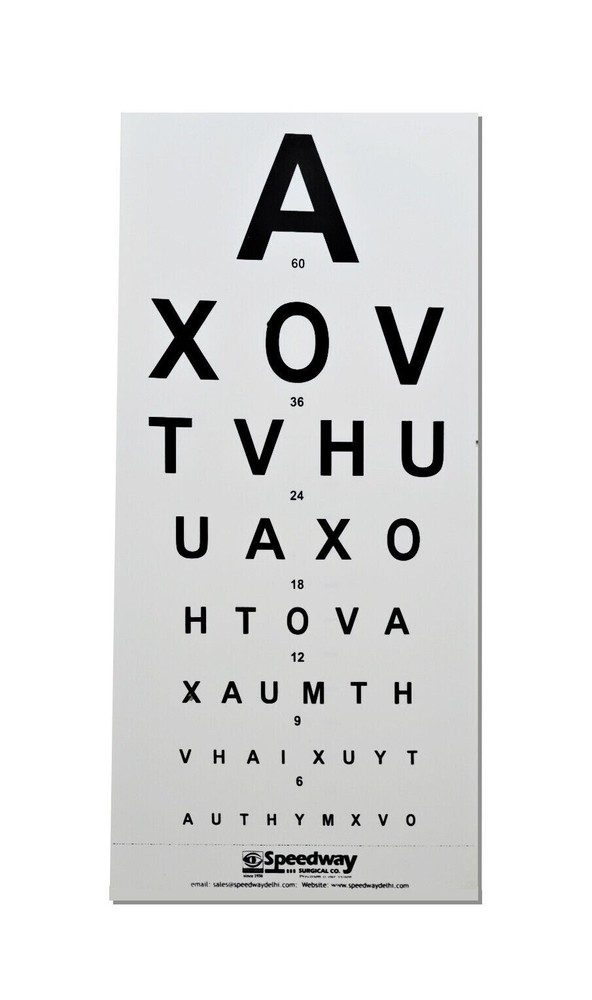 Distant Vision Testing Charts Eye Testing Chart (set of 3)