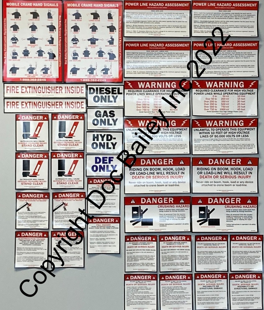 Mobile Crane Safety Decal Kit