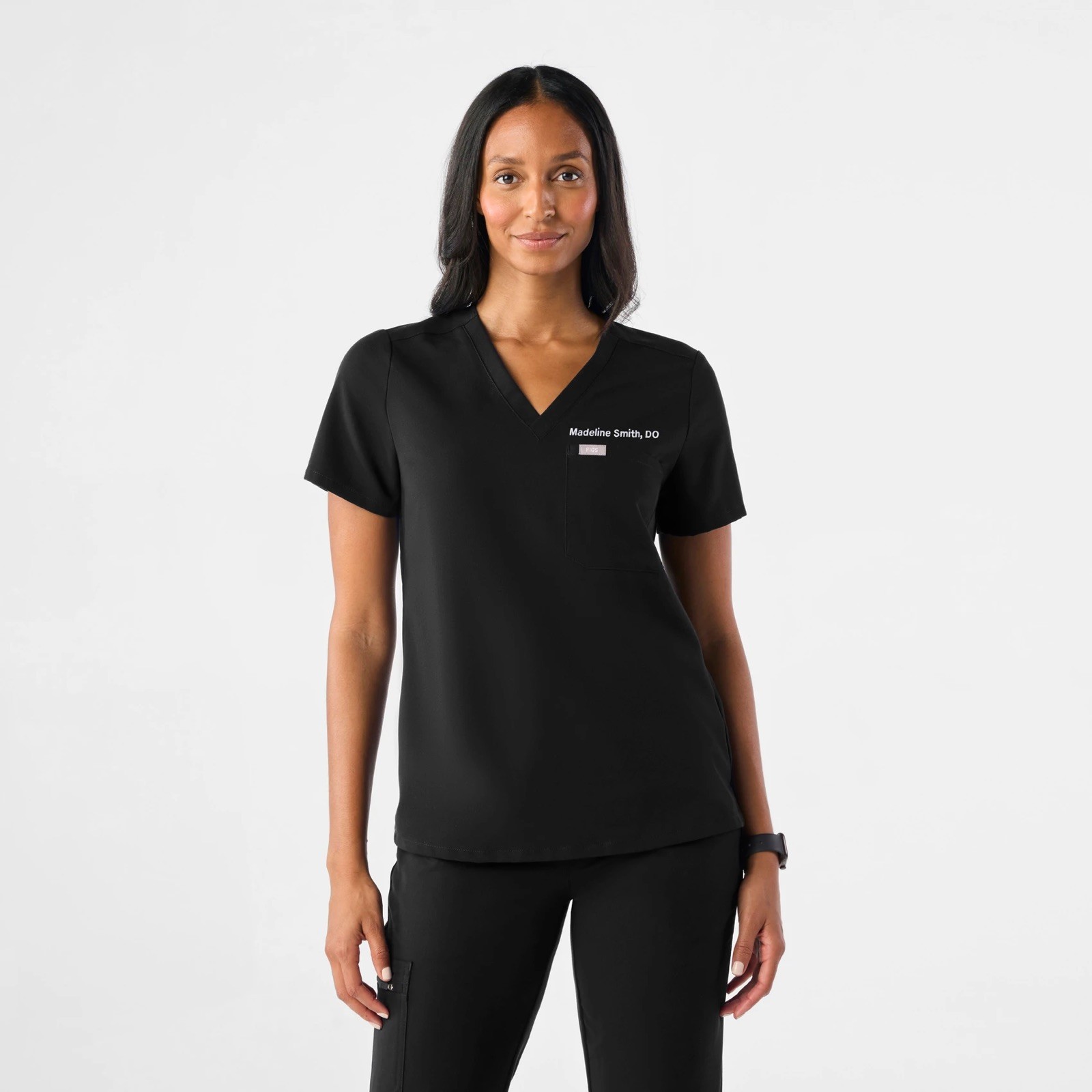 FIGS Catarina One-Pocket Scrub Top & Zamora Joggers Black Size S. $86 MSRP