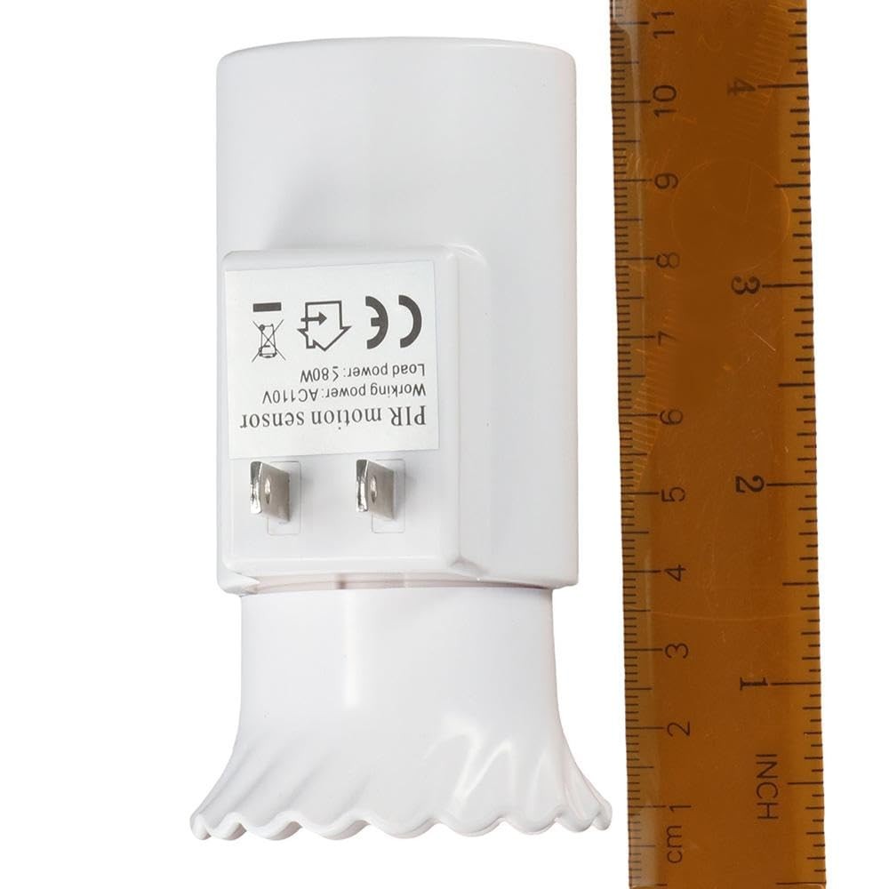 E27 Screw Light Socket Plastic Durable White Motion Detection Switch Portable...