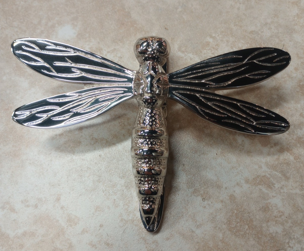 Decorative Solid Brass Dragonfly Hardware Door Knocker Nickel