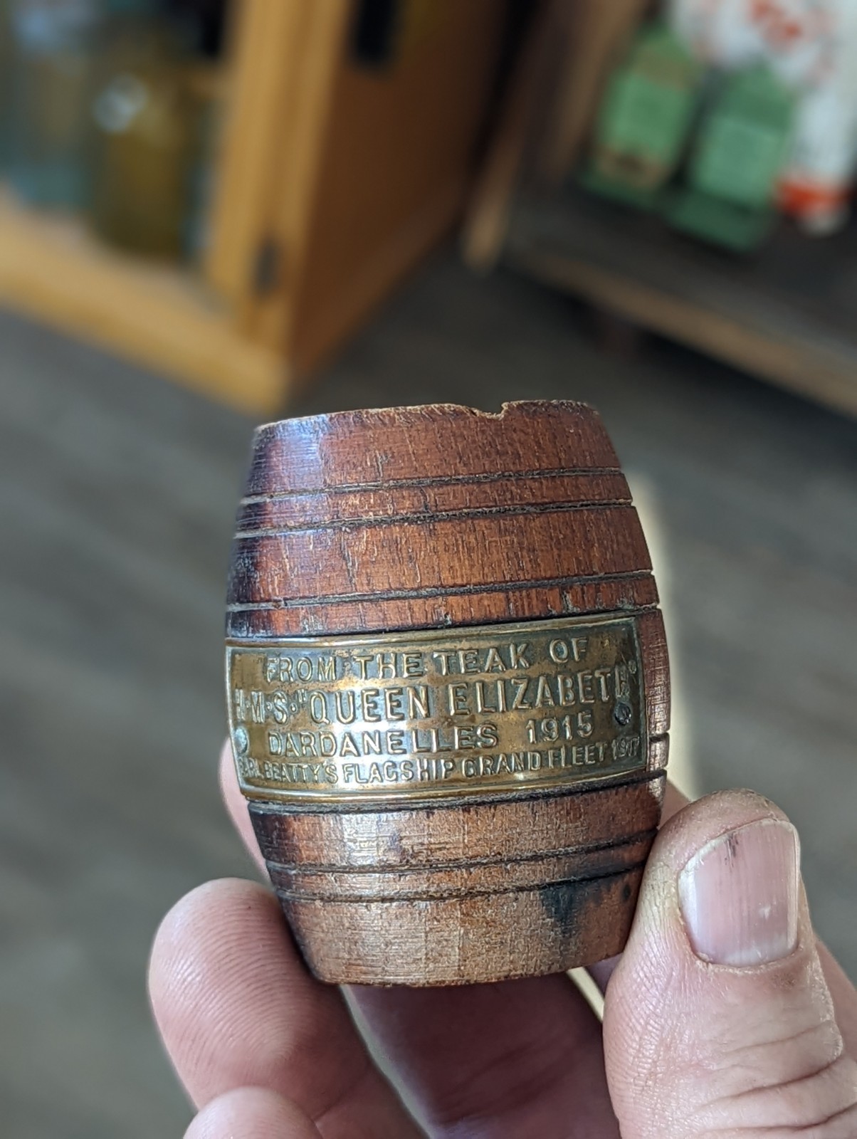 8 Wooden HMS WW1 Teak Relic Battleship Barrels War Ship British