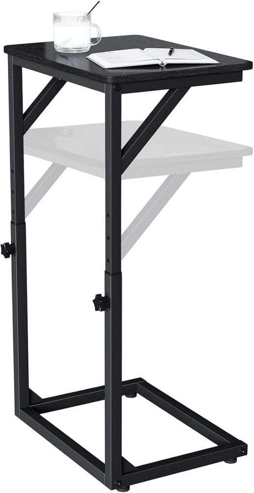 Adjustable C-Shaped End Table Small Side Table Couch Sofa TV Tray Table Living