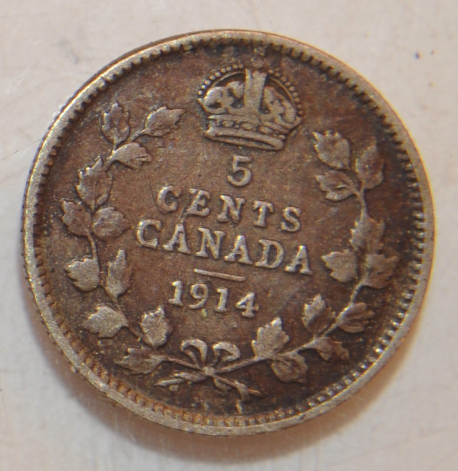 1914 Canada 5 Cent Lot 102