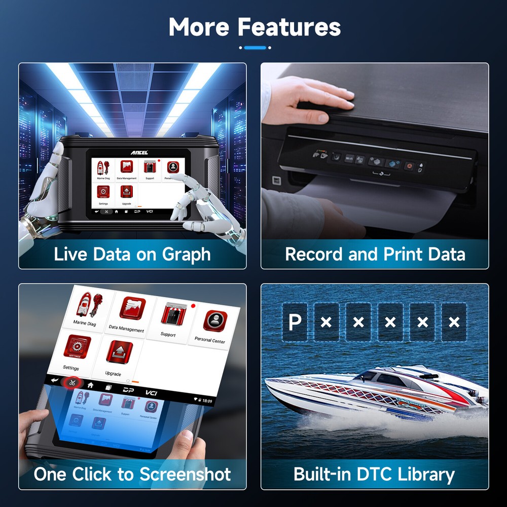 ANCEL MR500 Marine Diagnostic Tool Code Reader Scanner Active Test For Suzuki