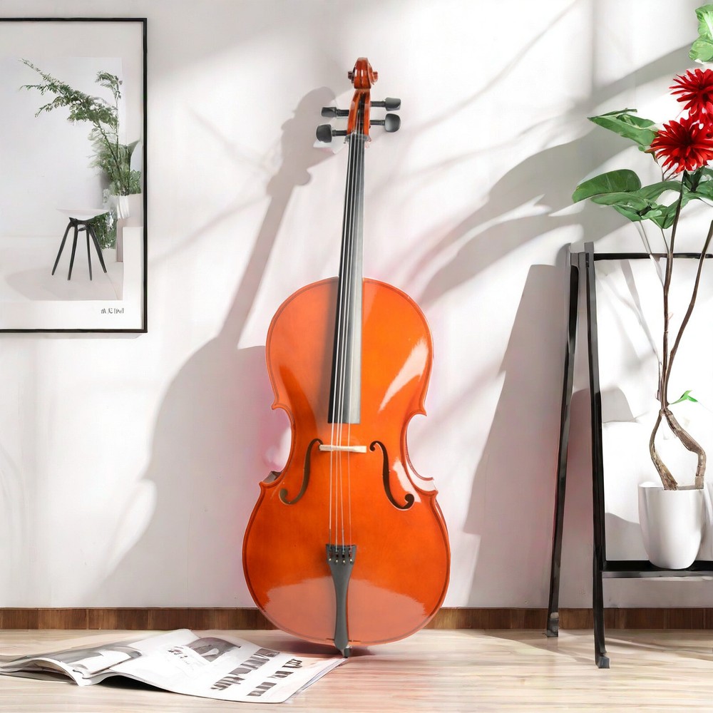 Natural Bright Surface 4/4 Full Size Acoustic Cello,Beginner Cello & Violoncello
