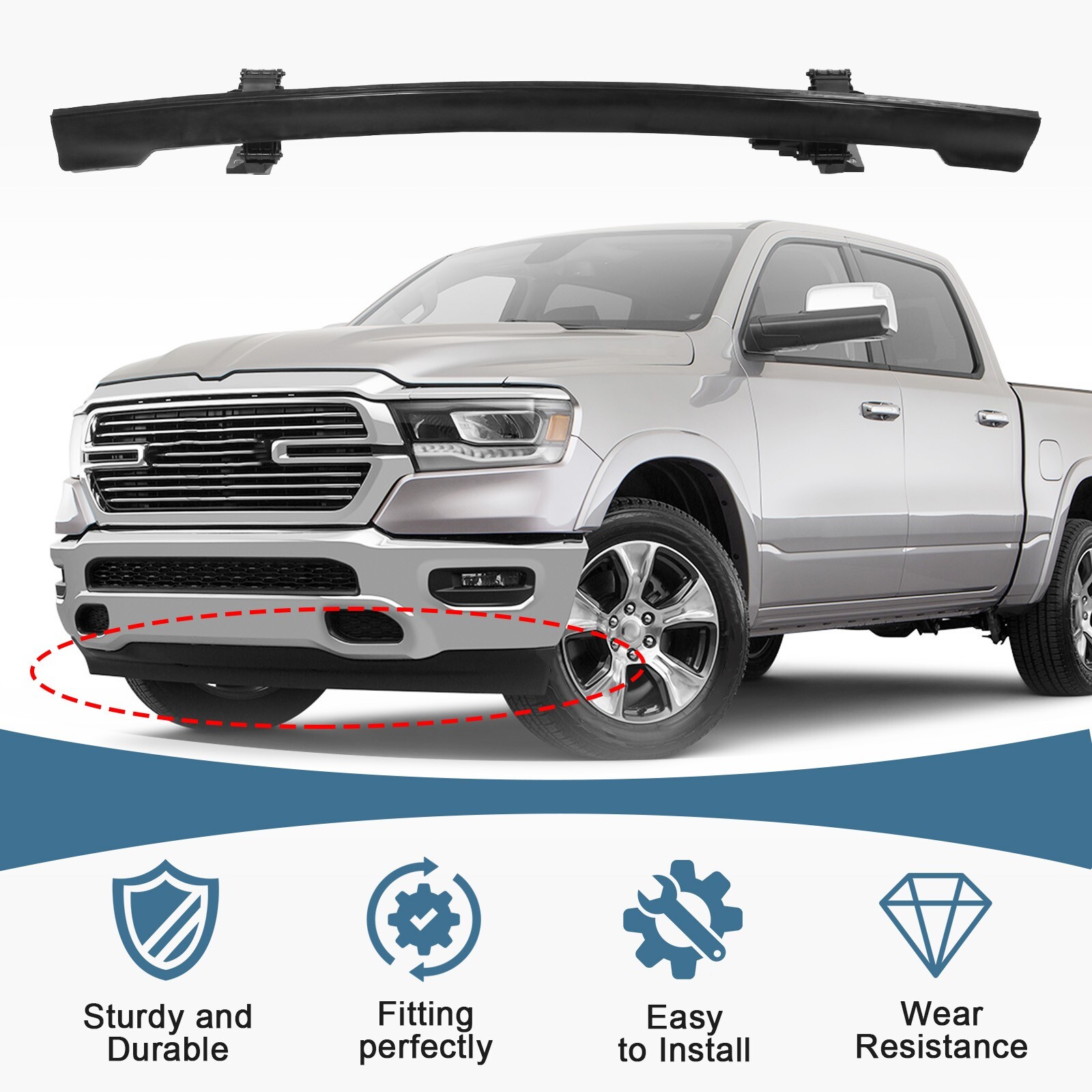 For 2019-2023 Ram 1500 Dt Front Active Air Dam NEW 68274406AH 68274406AG