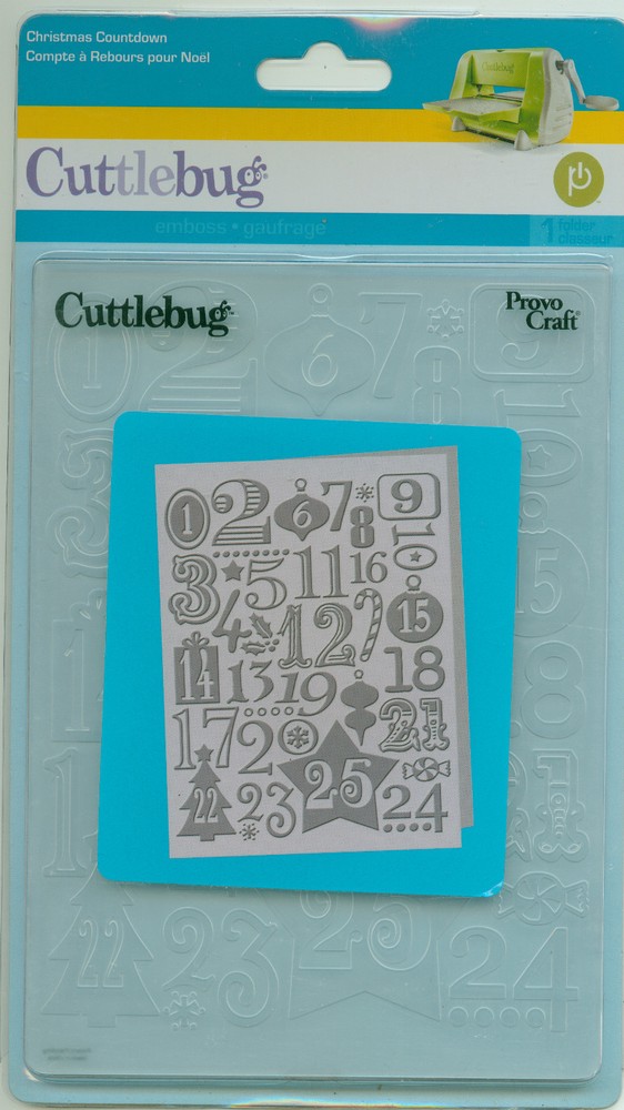 CUTTLEBUG 5x7 embossing folder CHRISTMAS COUNTDOWN  37-1926
