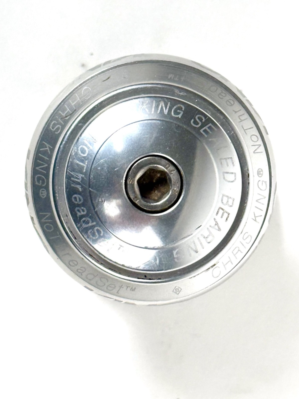 Vintage Chris King Headset 1-1/8" Sealed Bearing Threadless NoThreadset Silver