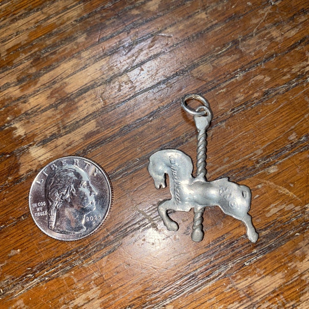 sterling silver carousel horse charm