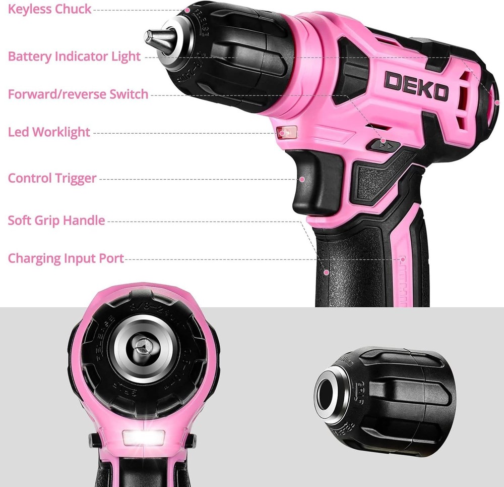 Powerful 8V Cordless Drill Kit: LED, 42PC Accessories & Variable Speed Control